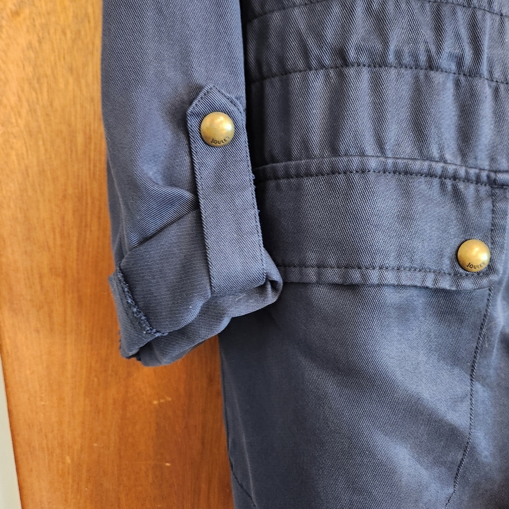 Joules Cassidy Jacket Size 12 Navy Blue Utility Brass Lightweight Shacket - Picture 5 of 16